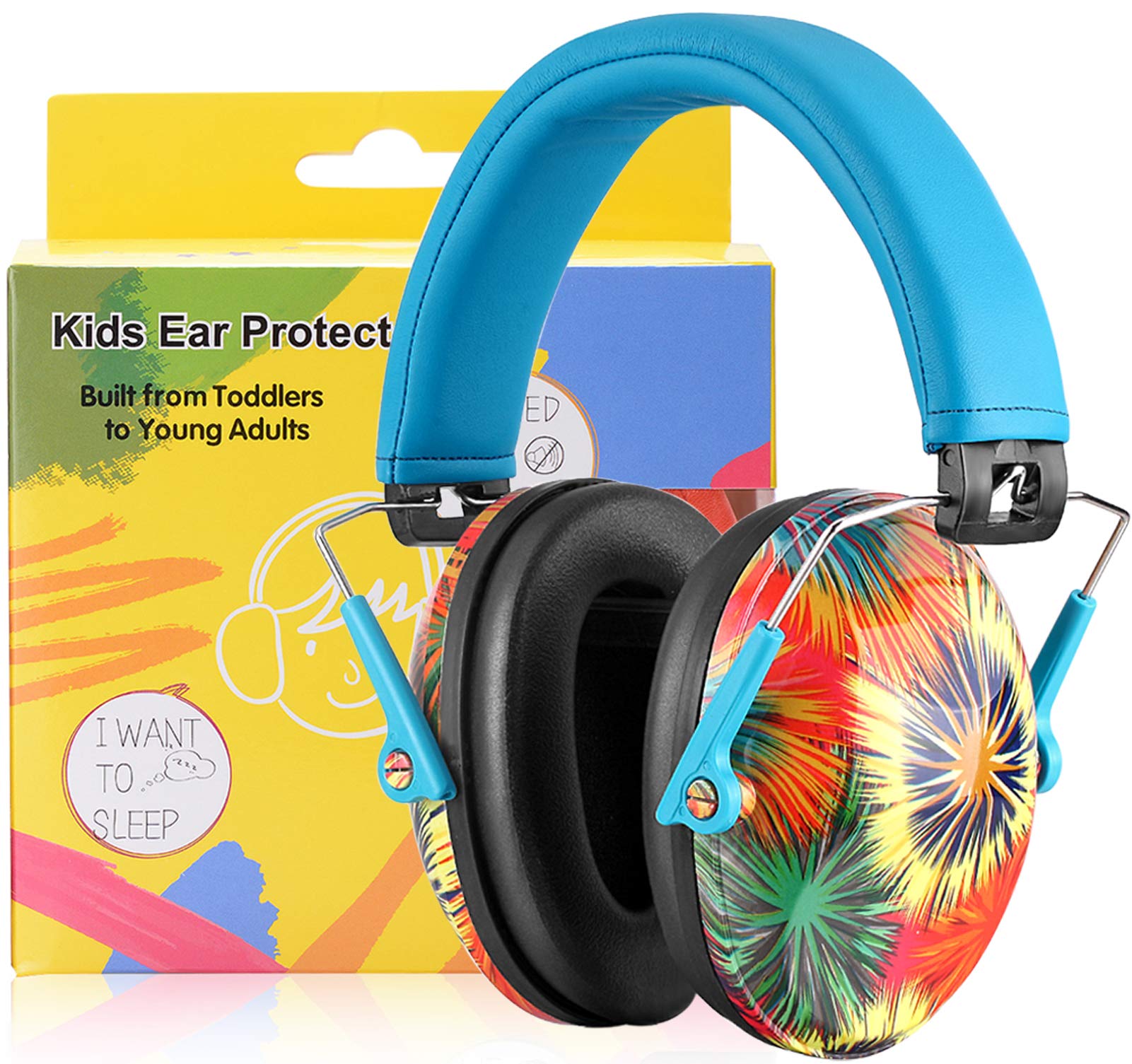PROHEAR 032 Ear Defenders for Children, Noise Reduction for Autistic Kids Have Sensory Issues, Teens Safety Hearing Protection Muffs, Ideal for Firework, Air Shows, Study - Blue Graffiti