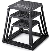 VEVOR Plyometric Jump Box, 18 Inch Plyo Box, Steel Plyometric Platform and Jumping Agility Box, Anti-Slip Fitness Exercise Step Up Box for Home Gym Training, Conditioning Strength Training