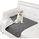 Tuffeel Waterproof Dog Blanket, 30x30 inches Small Pet Couch Covers for Sofa, Chair Bed Furniture Protector from Dogs Washable and Reversible-Lightgrey+Darkgrey