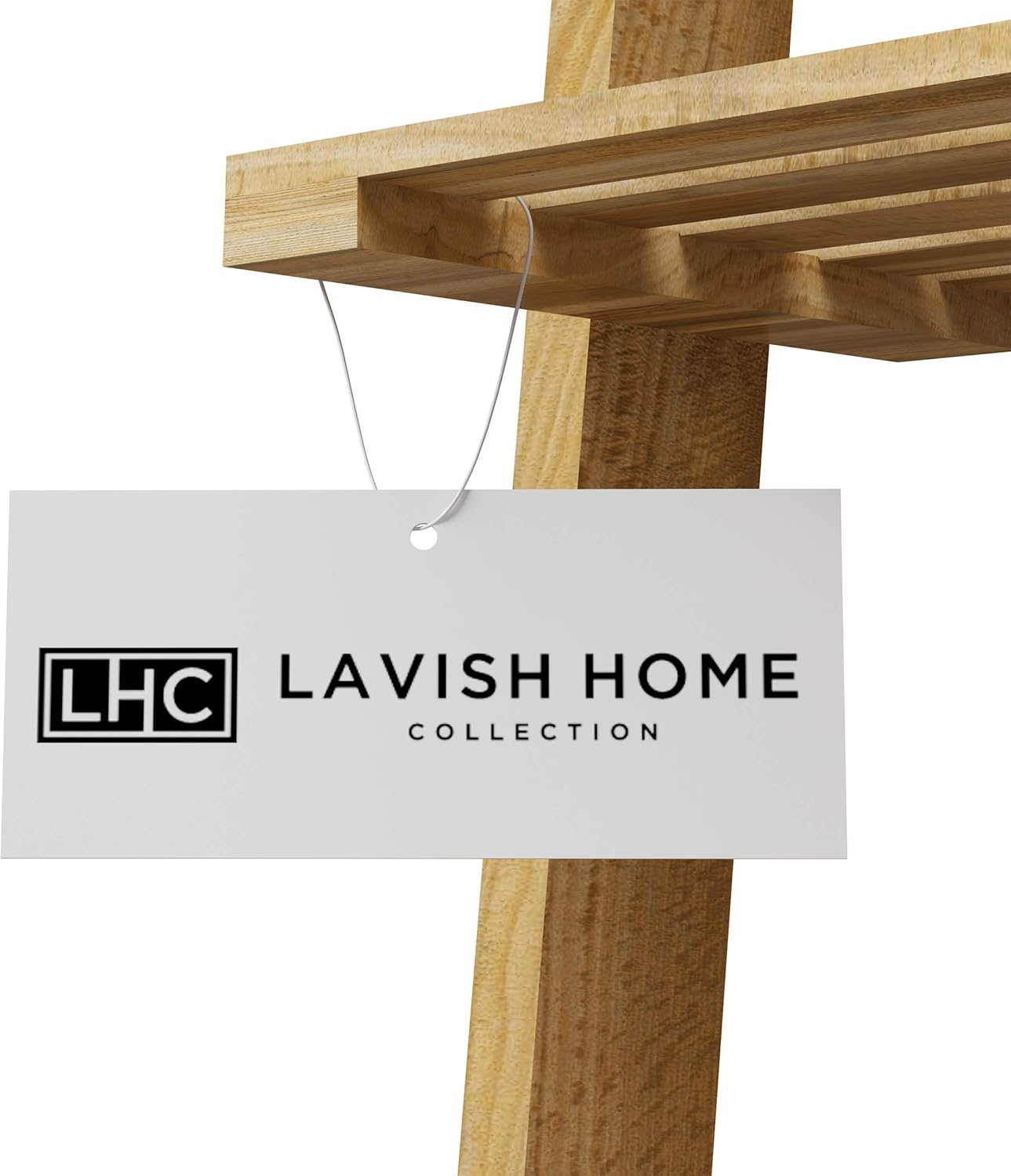 Book Shelf for Living Room, Bathroom, and Kitchen Shelving, Home Décor by Lavish Home- 5-Tier Decorative Leaning Ladder Shelf- Wood Display Shelving: Home & Kitchen