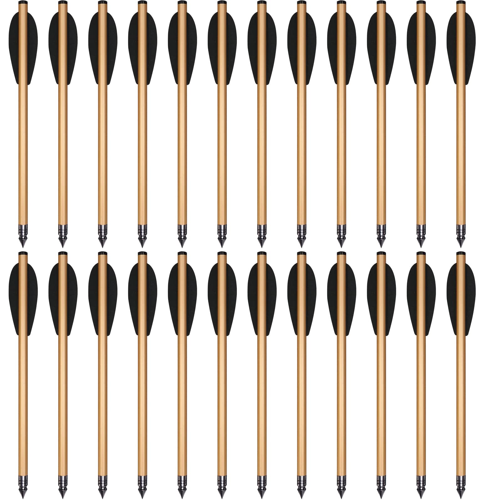 PMSM 6.3" Mini Aluminium Crossbow Bolts Arrows with Steel Tips Hunting Arrows for 50-80lbs Pistol Crossbow Precision Target,Great for Practicing Shooting Target,Small Hunting Archery (Style1 24Pcs)