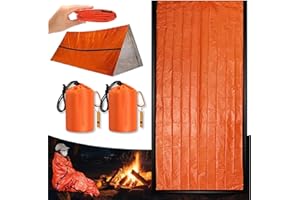 DZRONDA Sierra Madre Emergency Sleeping Bag with Whistle, Portable Emergency Survival Bag, Lightweight Pocket Size Emergency Sleeping Bag, Waterproof Thermal Bivy Sack for Camping, Hiking