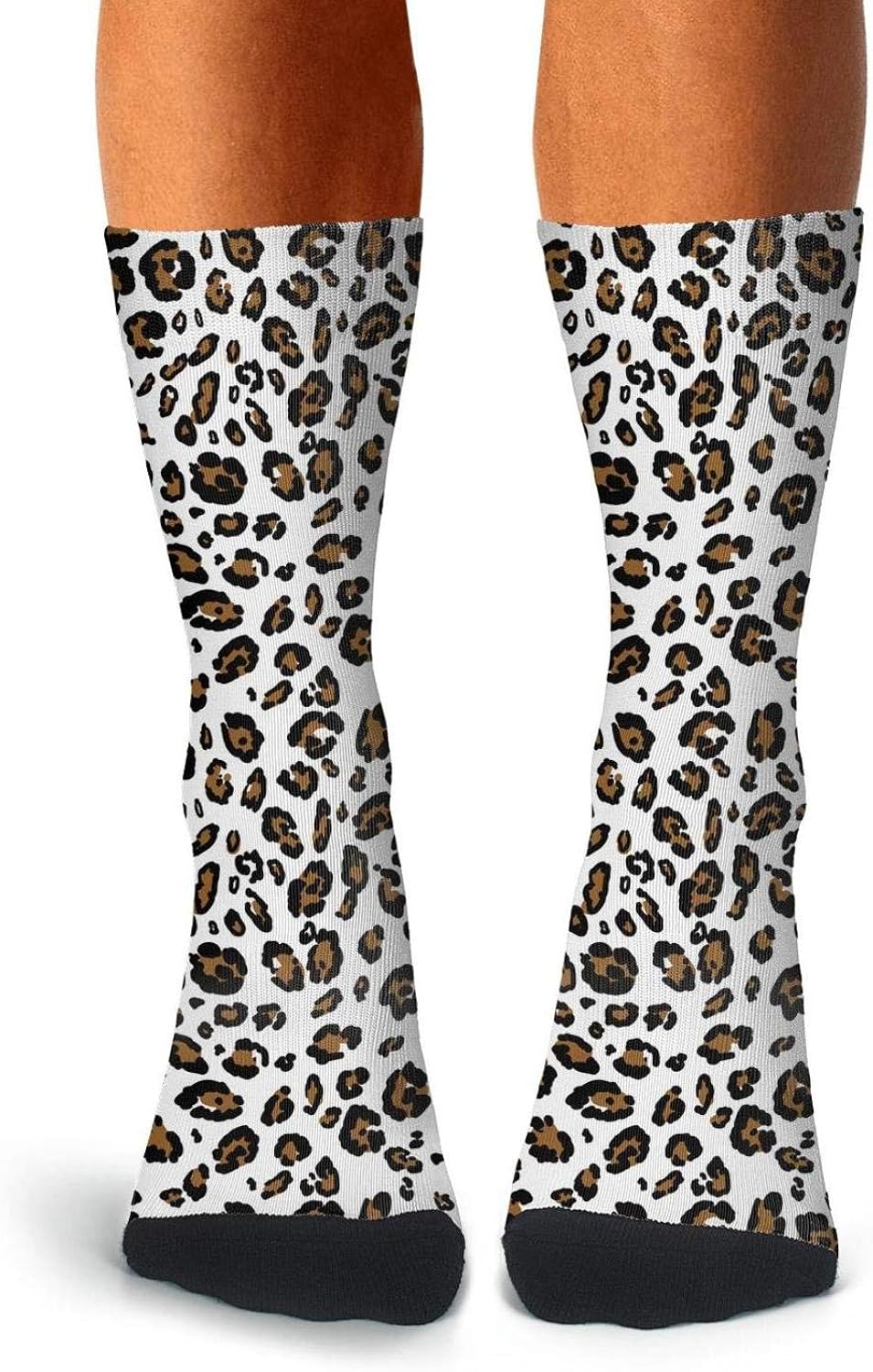 Man's Leopard Print Socks Extra Thick Winter NonSlid Soccer Socks at