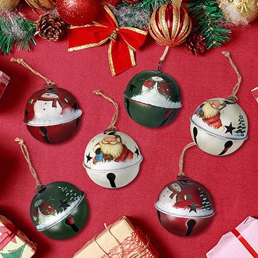 Amazon Com Partybus Christmas Jingle Bell Ornaments Metal Rustic