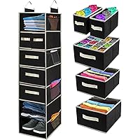 Tidy Zebra Hanging Closet Organizers with Drawers and Storage Shelves, Great Clothes Organizer for Closet, RV Storage, Perfec