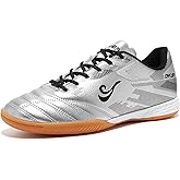 ORRZER Men's Indoor Soccer Shoes for Futsal Sports Women's Trainer Athletic Flat Outsole Training Rubber Sneaker