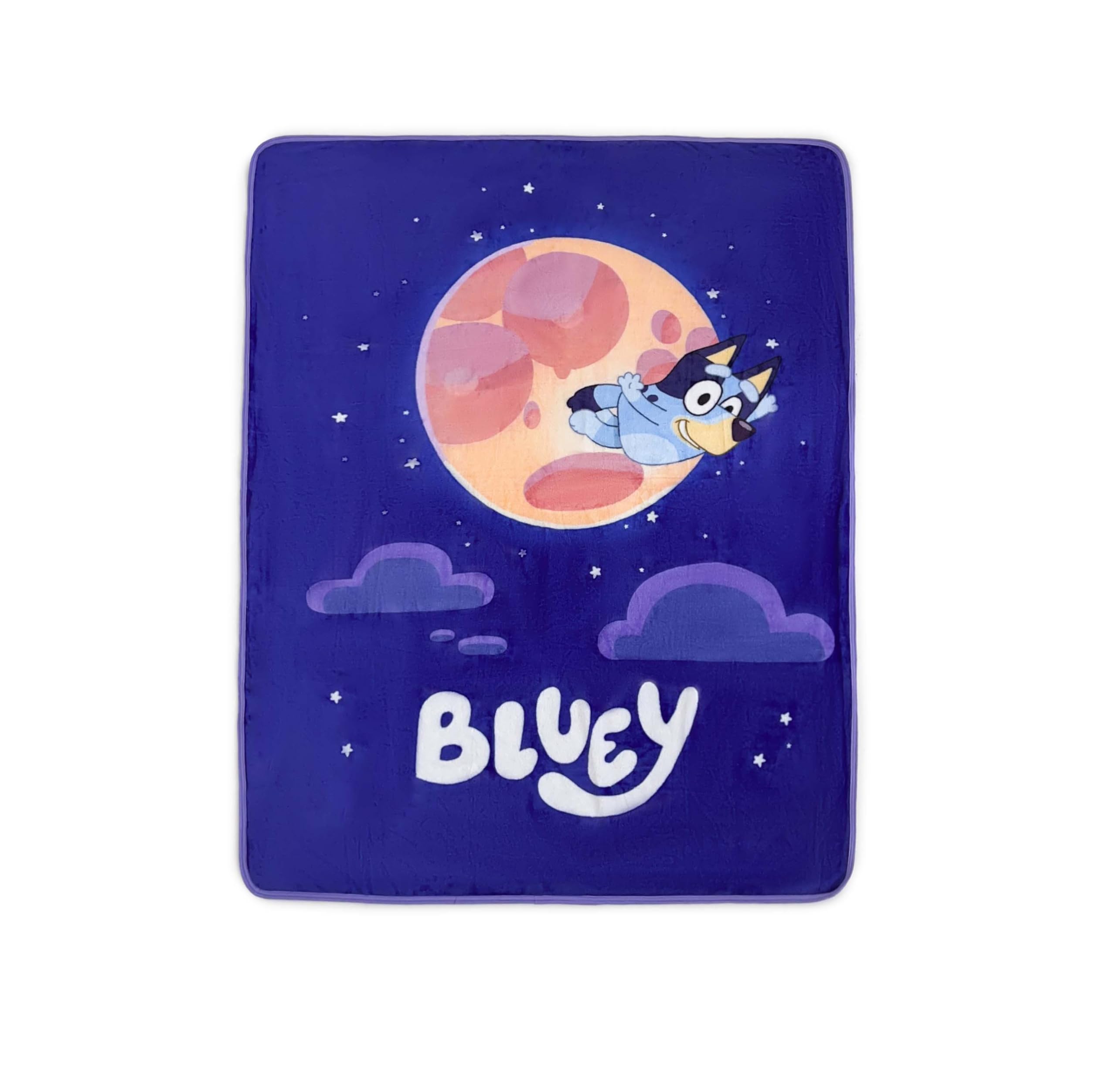 Photo 1 of Northwest Bluey Micro Raschel Throw Blanket, 46" x 60", Over The Moon