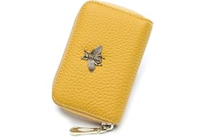 imeetu RFID Credit Card Holder, Small Leather Zipper Card Case Wallet for Women