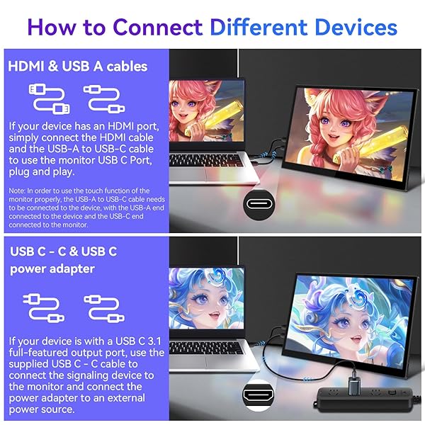TOUCHSCREEN PORTABLE GAMING MONITOR 16 INCH QHD 2.5K(2560X1600) MONITOR 144HZ(USB C PORT) IPS DISPLAY, GAMING MONITOR FOR PC LAPTOP RAS PI PS4 PS5, WITH HDMI USB C BUILT-IN SPEAKERS