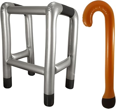 Henbrandt Inflatable Zimmer Frame and Walking Stick Set