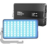 IVISII G2 RGB Portable On Camera Light, Built-in 4300mAh Lithium Battery Video Conference Lighting, 2600-10000K 12W Full Color LED Light Panel for Photography, Studio, Wedding Shooting