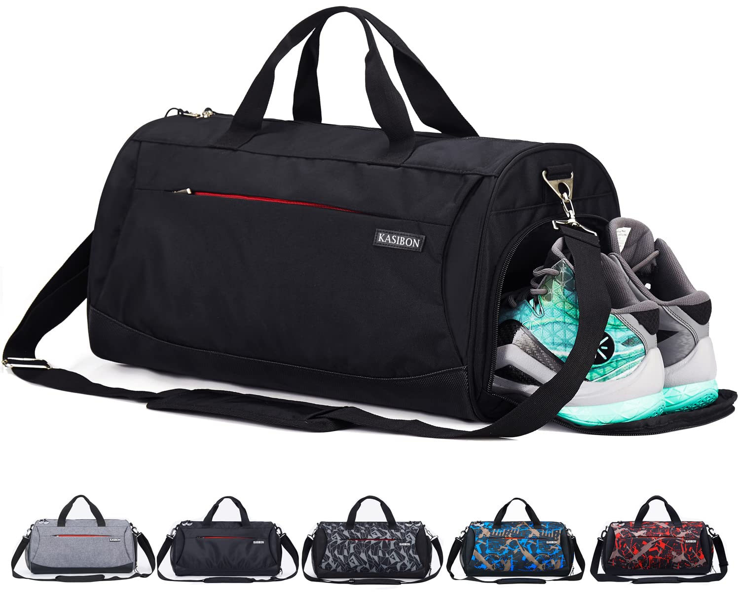 Sports Gym Bag with Shoes Compartment and Wet Pocket, Travel Duffle Bag for Men and Women (Black) Size: 20 * 10.5 * 10 inches -35 Liters
