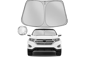 Fonowka Windshield Sun Shade for 2015-2024 Ford Edge Foldable Sun Sunshade for Car Front Window Blocks UV Rays and Heat Automotive Interior Protector Custom Fit Accessories