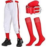 Cozypower 3 Pcs Baseball Pants Combo Set Men Youth Boy and Girls Softball Pants with Socks and Belts