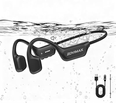 Auscultadores de natação por condução óssea, IPX8, MP3 8 GB, Bluetooth 6.0