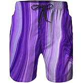 Amextrian Mens Quick Dry Swim Trunks with Mesh Lining, Summer Surf Long Beach Pants Board Shorts Bathing Suits