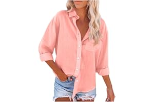 WODCEEKE Womens Button Down Shirts Long Sleeve Cotton Dress Shirts Bussiness Casual Work Blouses Tops with Pocket