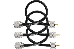 YOTENKO 12 inch RG8x Coaxial Cable, 3 Pack 1ft Jumper CB Coax Cable PL259 Male UHF Connector Low Loss 50 Ohm for CB HAM Radio, HF VHF Radio, Antenna Analyzer, SWR Meter
