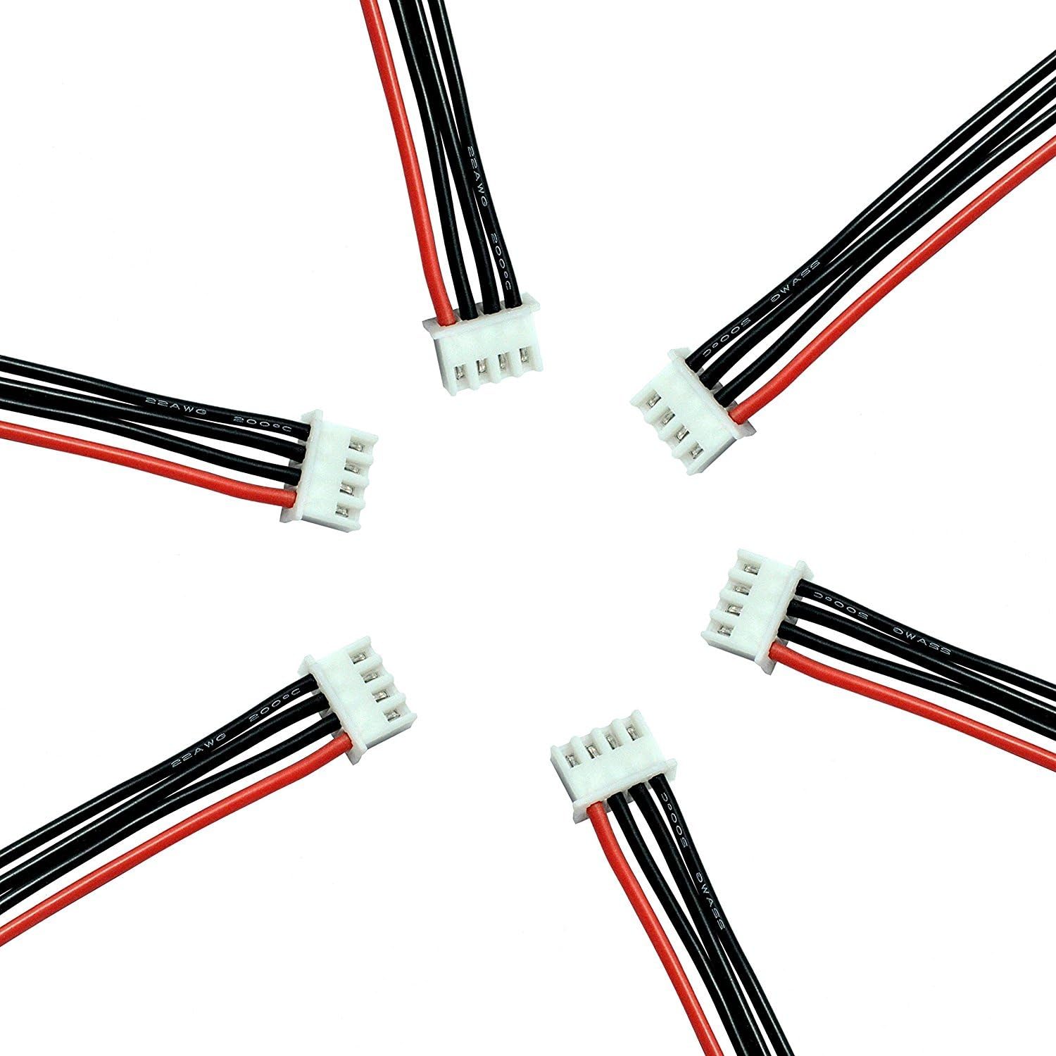 FLY RC 3s Lipo Battery Balance lead Charger Silicon Cable Wire JST XH Connector Adapter Plug for Li-Po Batteries(10pcs 3s 4pin) - Image 3