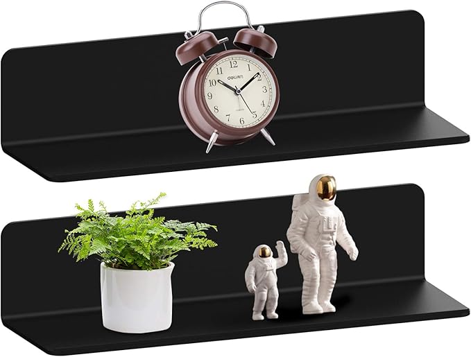 Homydom Acrylic Floating Wall Shelves Set of 2, Small Wall