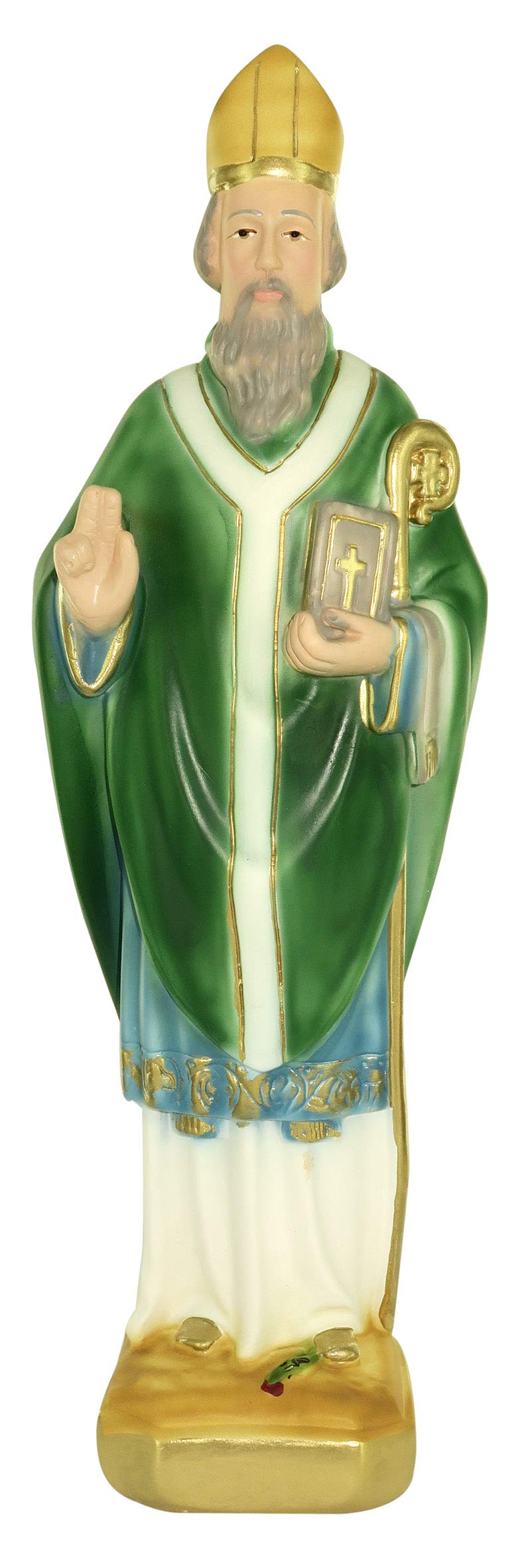 Ferrari & Arrighetti Saint Patrick Statue, Hand-Painted Plaster (30 cm)