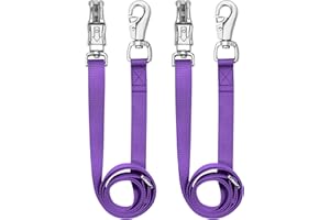 MIYABALA Cross Ties for Horse,Heavy Duty Nylon Trailer Tie with Strong Panic Snap and Bull Snap,Adjustable Length from 45.2" to 78.7",Professional Horse Supplies（Purple）
