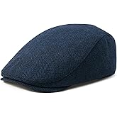 FEINION Men Wool Blend Flat Cap Tweed Newsboy Ivy Hat