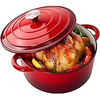Kerilyn 6 Quart Enameled Cast Iron Dutch Oven for Sourdough Bread, Le Creuset with Dual Handles for Bread Baking, Heavy-Duty 