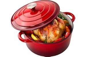 Kerilyn 6 Quart Enameled Cast Iron Dutch Oven for Sourdough Bread, Le Creuset with Dual Handles for Bread Baking, Heavy-Duty 