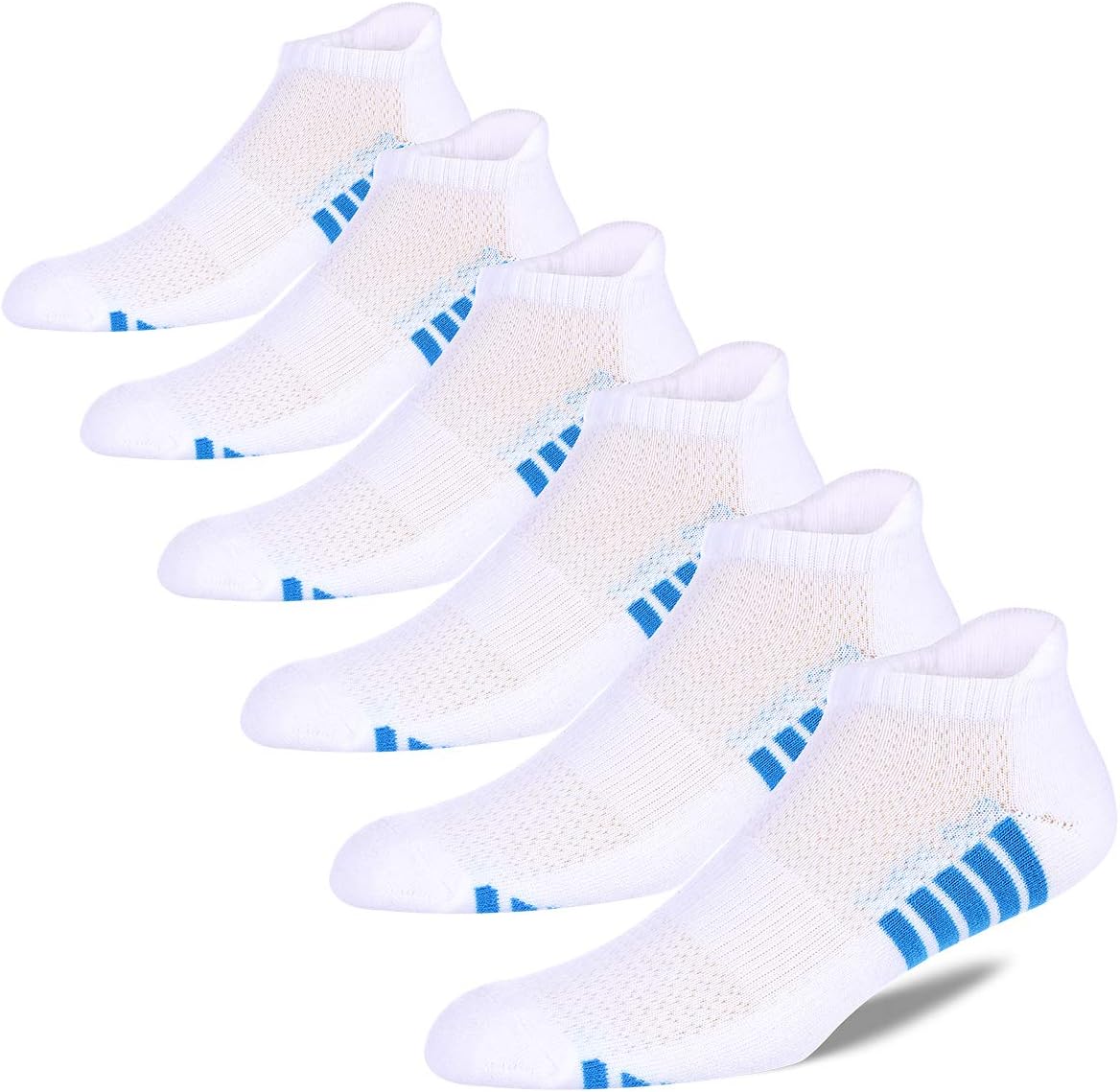 Men's Ankle Athletic Running Socks Sports Low Cut Cushioned Socks(6 Pairs)