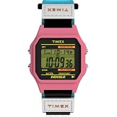 Timex Men's Classical Digital 36mm Watch - Blue Strap Digital Dial Pink Case