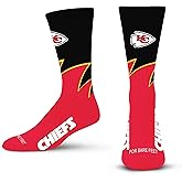 For Bare Feet NFL Unisex Black Wave Crew Sock Nfl Large