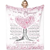 FIOUNG Memaw Gifts from Grandchildren Grandkids, Memaw Birthday Gifts Blanket 60"x50", Gift for Memaws, Memaws Gift Ideas for Mother's Day Christmas, to My Grandma Blanket, Grandma Birthday Present