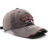 New York Hat Vintage Distressed Dad Hat Ripped Unstructured Low Profile Baseball Cap for Men & Women