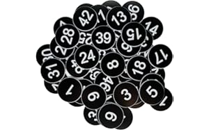 StayMax Plastic Number Tags Engraved Numbered Tags Without Hole (1-50, Black)
