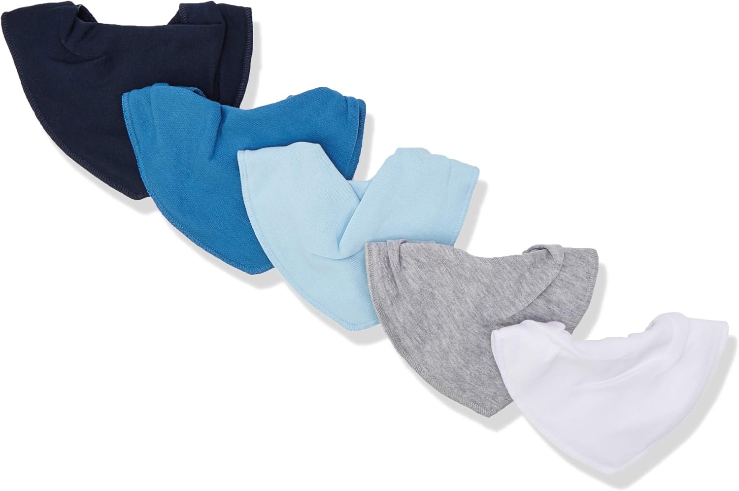 Pippi Unisex Baby 5er Pack Lätzchen Dreieckstücher Halstuch, Blau (Light dusty blue 710), (Herstellergröße:One Size)