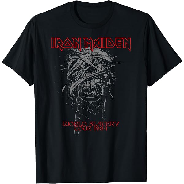 Rock Off Maglietta Ufficiale Iron Maiden Senjutsu - Versione Distressed Rossa - Taglia Large Unisex - 5