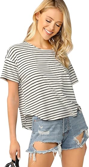 White Striped Tee