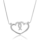 VIR JEWELS 1/6 cttw Lab Grown Diamond Heart Pendant Necklace in .925 Sterling Silver Round Prong Set Size 1/2 Inch