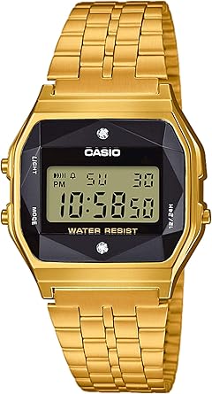 Casio - Reloj multifunción con correa de acero dorado Casio Vintage (a159wged-1ef)
