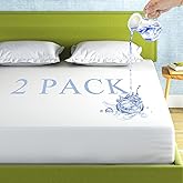 2 Pack Mattress Protector Twin XL Size 100% Waterproof Fitted Mattress Cover, Breathable Noiseless & Machine Washable Bed Cov