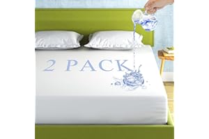 PARKDENY 2 Pack Mattress Protector Full Size 100% Waterproof Fitted Mattress Cover, Breathable Noiseless & Machine Washable Bed Cover Deep Pocket from 5" to 21", Bed Protector for Pets Kids Adults -Vinyl Free