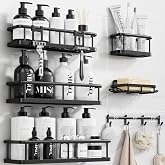 YASONIC Shower Caddy Adhesive, Rustproof Shower Shelves for Inside Shower | Large Capacity Shower Organizer, 6 Pack Bathroom Accessories with Soap Holder, No Drilling Bathroom Organizers and Storage