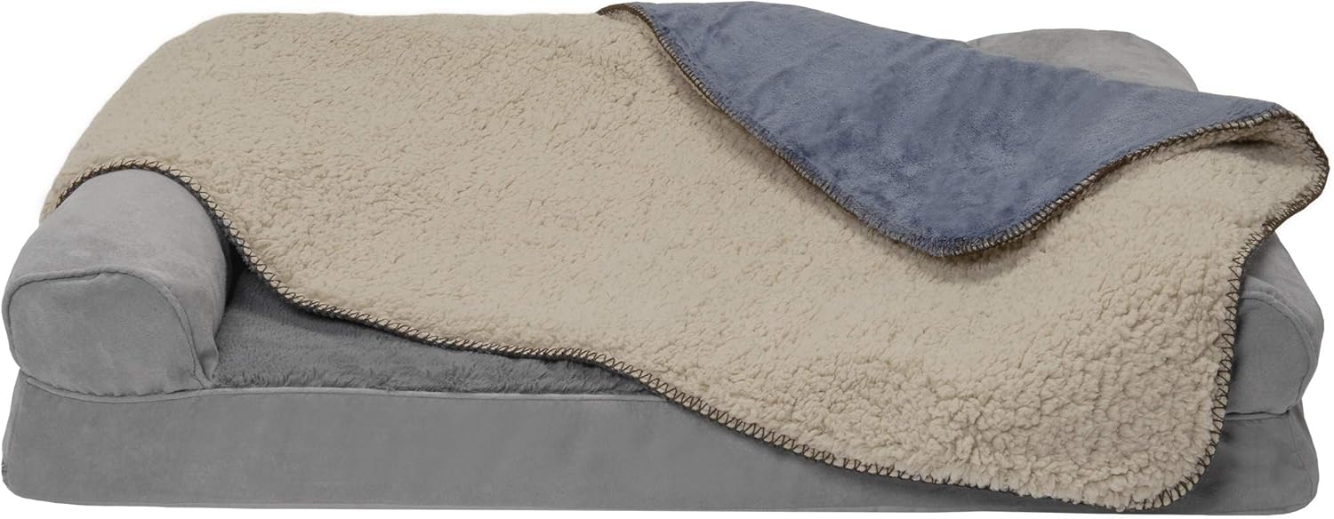 Furhaven Pet Dog Bed Heating Pad - ThermaNAP Quilted Faux Fur Insulated Thermal Self-Warming Pet Bed Pad for Dogs and Cats, Black, Small : Pet Supplies