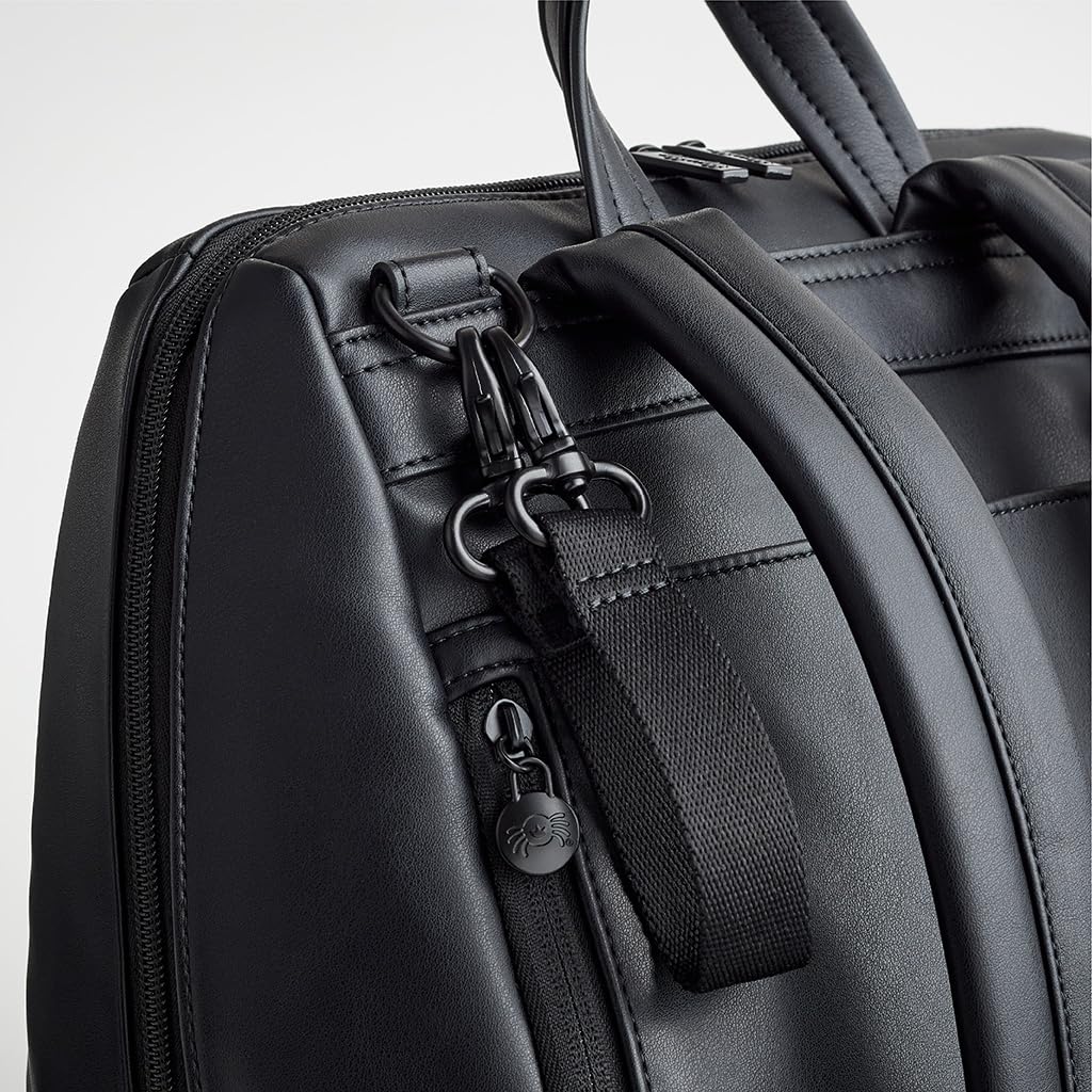 Itzy Ritzy Eras Diaper Bag Backpack – Large Capacity Sleek Daddy Diaper Bag for Men Featuring Neutral Design, 15 Pockets, Changing Pad, Stroller Straps, and Comfortable Backpack Straps, Black
