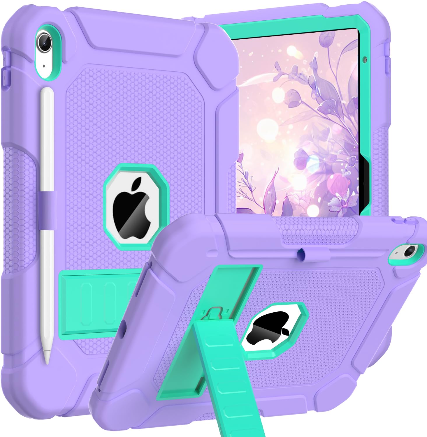 Photo 1 of BMOUO Case for iPad (A16) 11th Generation 11 Inch 2025/iPad 10th Generation 10.9" 2022 - with Kickstand & Pencil Holder, Heavy Duty Shockproof Protective iPad 11th 10th Generation Case, Purple