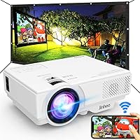 WiFi Mini Projector, 2020 Latest Update 5500L [100" Projector Screen Included] Outdoor Movie Projector, Supports 1080P…