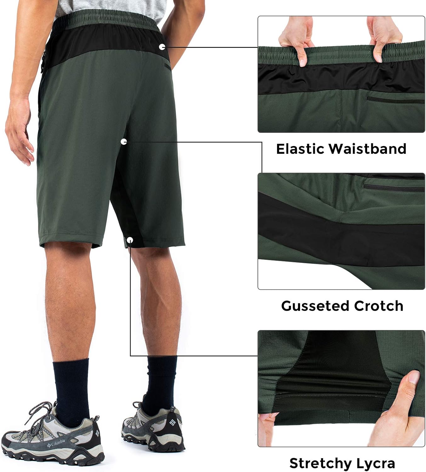 Wespornow Men's-Hiking-Shorts Lightweight-Quick-Dry-Outdoor-Cargo-Casual-Shorts for Hiking, Camping, Travel, Fishing : Clothing