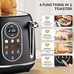 Keenstone Smart Touch Screen Toaster 2 Slice, Retro