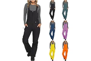 BAIMIU Women Insulated Waterproof Snow Pants Windproof Warm Ski Bib Overalls Winter Snowboarding Adjustable Snow Jumpsuits